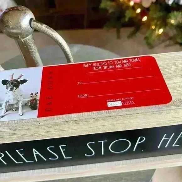 NEW Rae Dunn SANTA PLEASE STOP HERE - Rae Dunn - adorable wooden sign - Picture 4 of 5